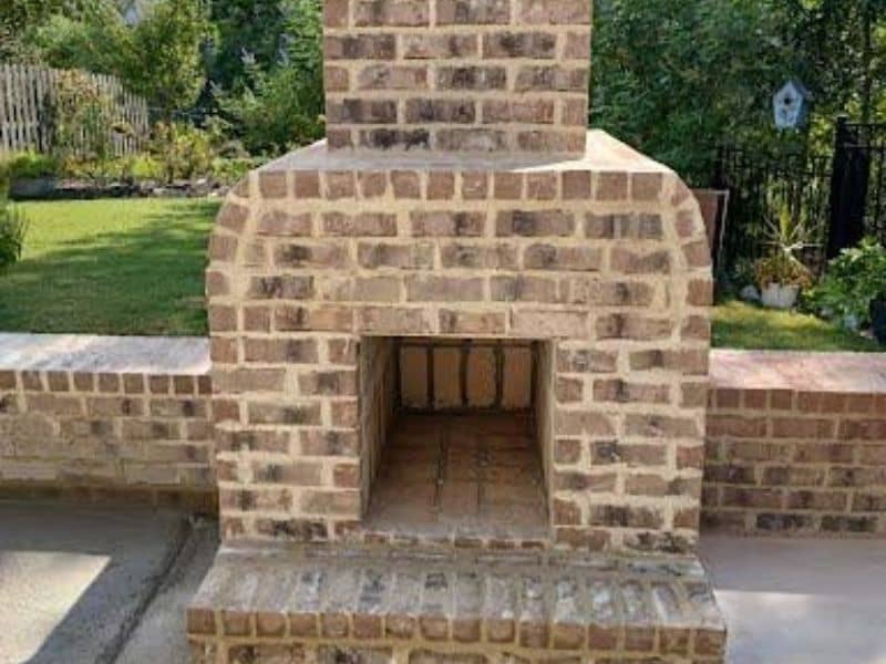 outdoor brick fireplace masonry contractor