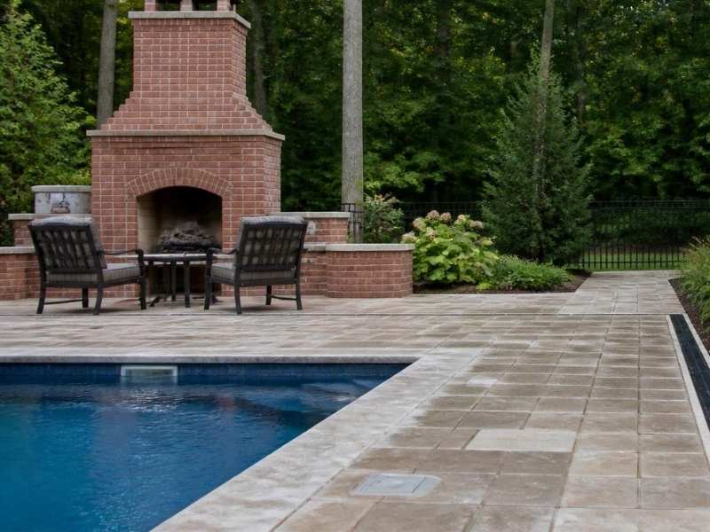 Huntsville outdoor fireplace near pool equipment area - Huntsville Brick Stone Huntsville outdoor fireplace near pool equipment area